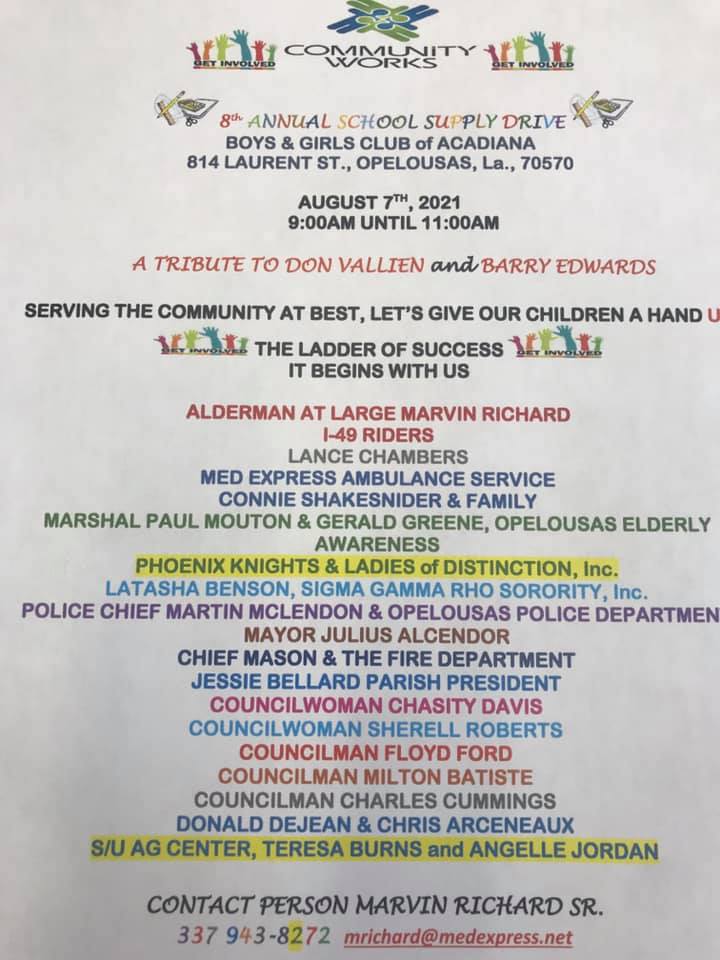 8th Annual Community Works School Supply Drive