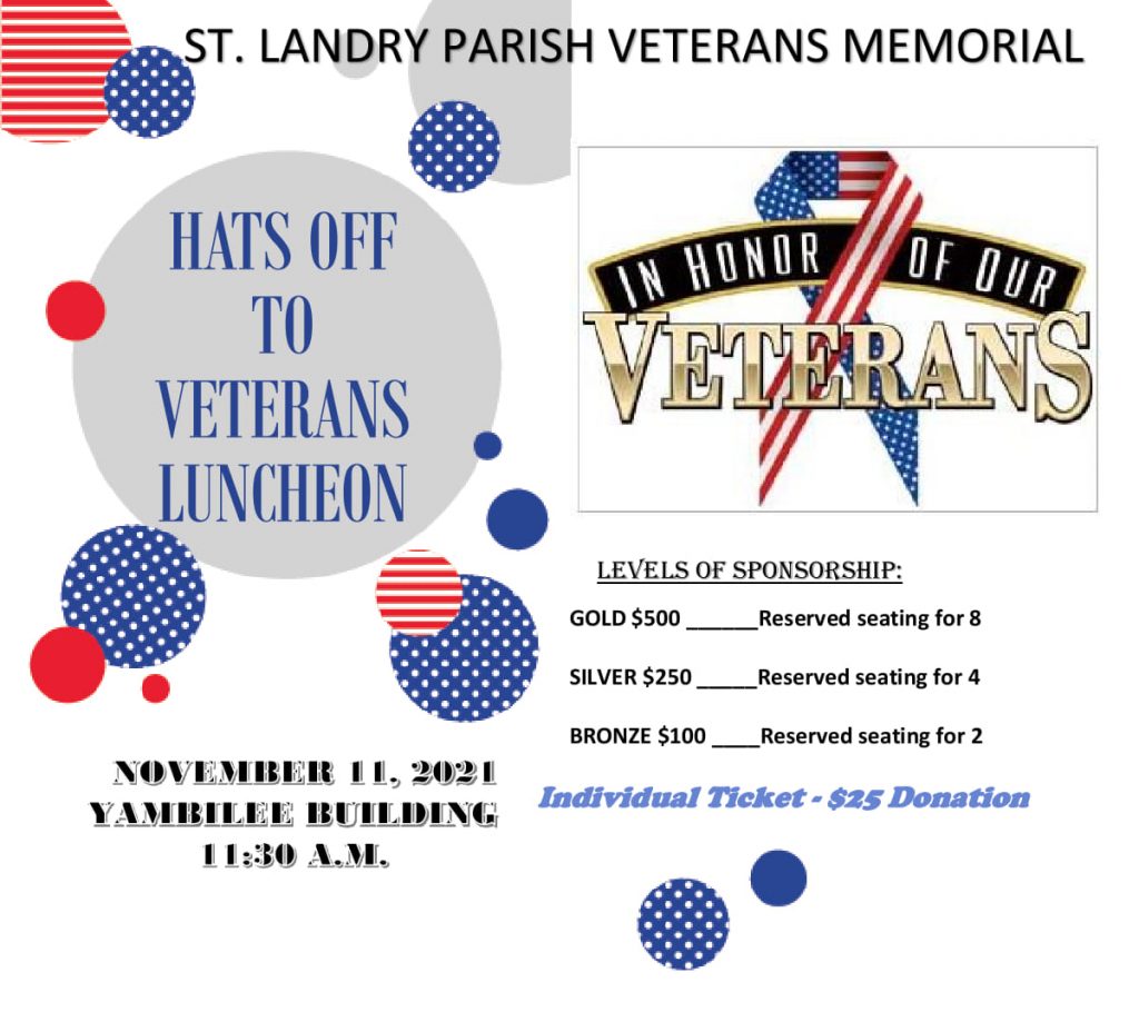 St Landry Parish Veterans Memorial Luncheon