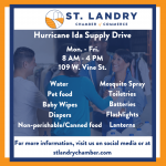 St Landry Chamber Presents Hurricane Ida Supply Drive