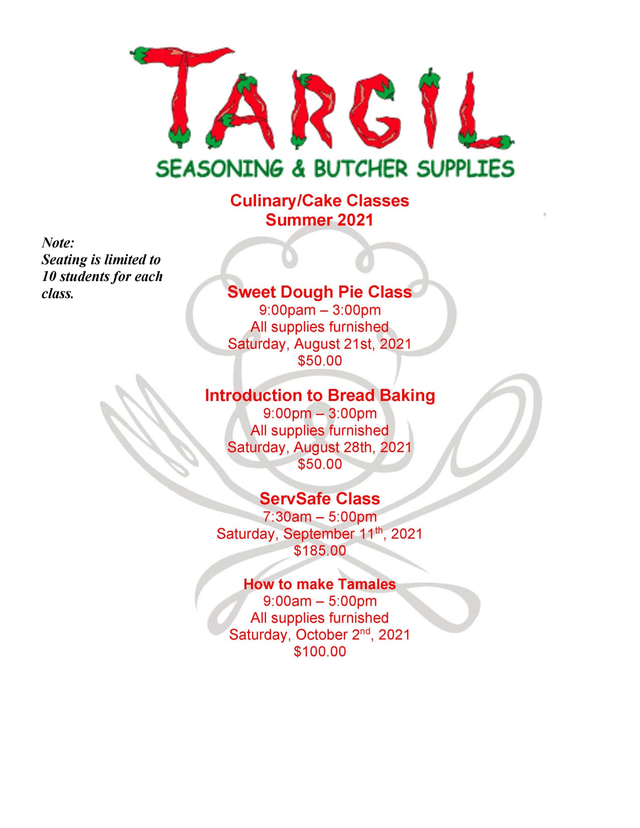 Targil’s Fall Culinary Classes Presents A Tamale Making Class