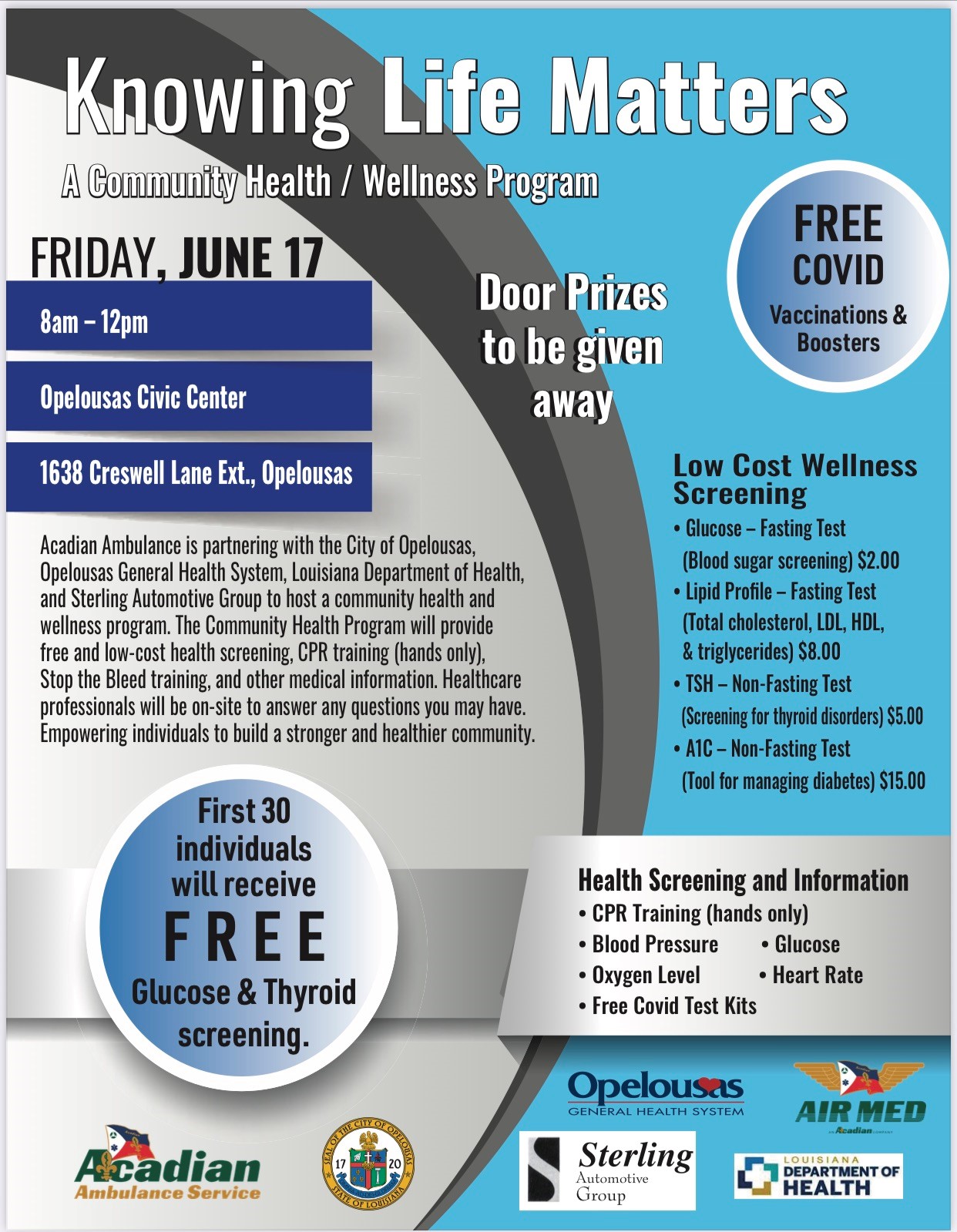 Knowing Life Matters Community Health Program @ Civic Center