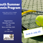 Registration for Tennis Lessons at South City Park
