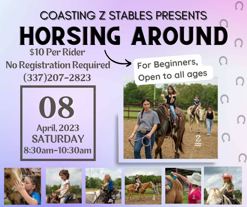 Horsing Around April Event For Beginner Riders